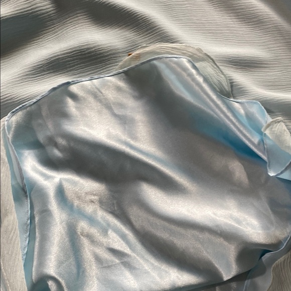 Donna Morgan Y2K Silk Halter Midi Dress Baby Blue Size 4 - Picture 6 of 7